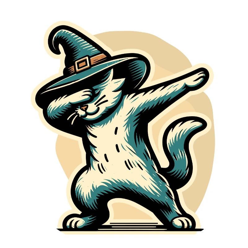 Dabbing Sorcières Chat Dabbing Chat Chat Animaux de compagnie Halloween