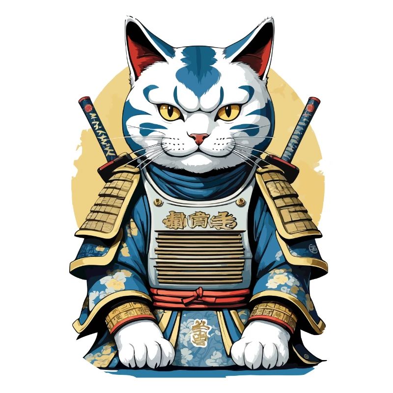 Samurai Cat Japanese Samurai Artwork Design