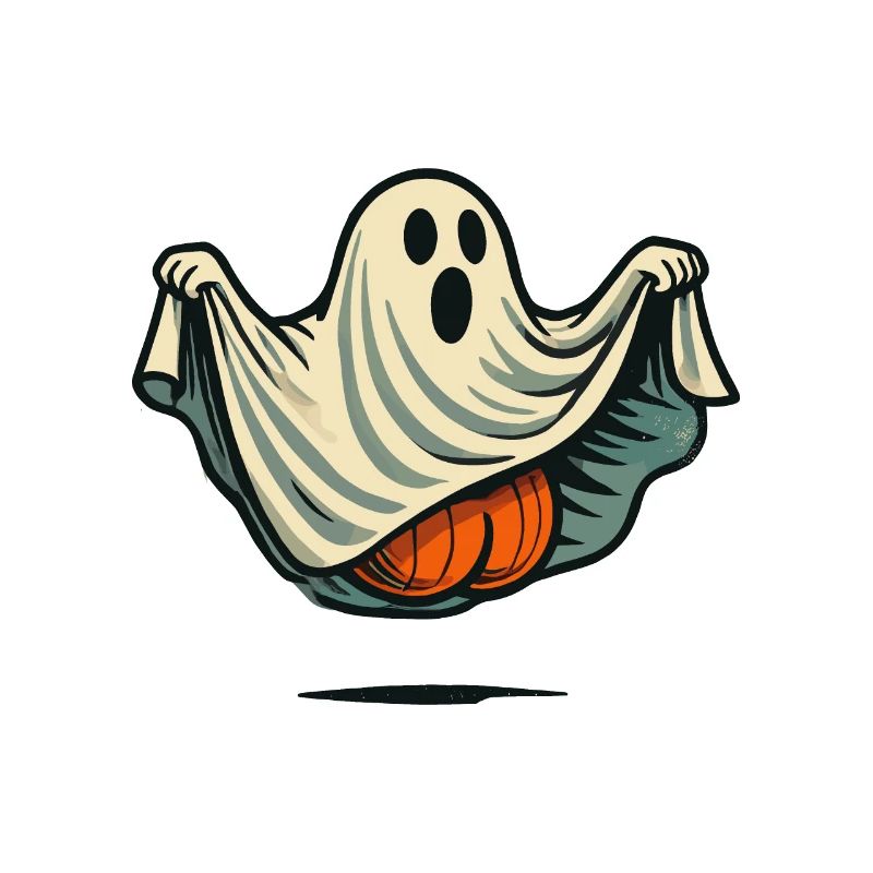 Funny Halloween Ghost Freak Under Sheet