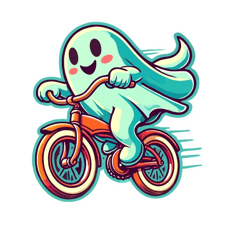 Bicycle Riding Ghost Ghost Driver Humor