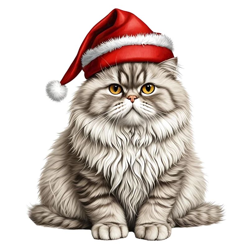 Chat persan de Noël