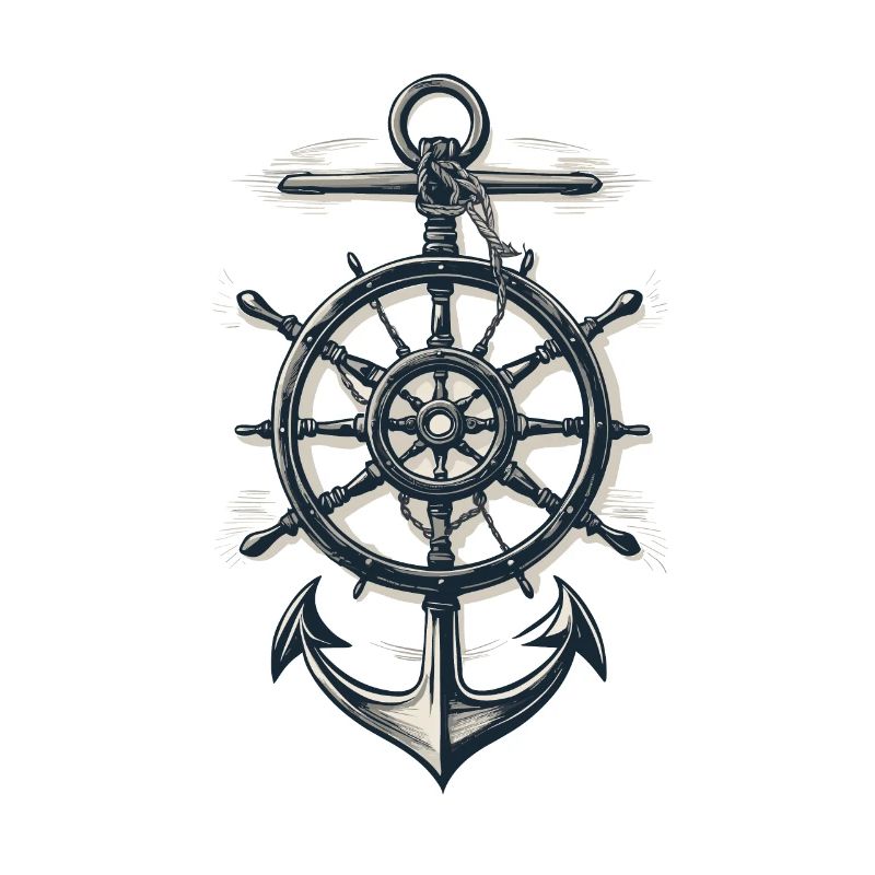 Maritimer Kompass Anker Symbol