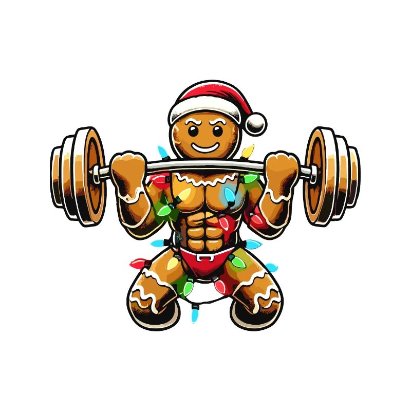 Gingerbread Man Bodybuilder Christmas