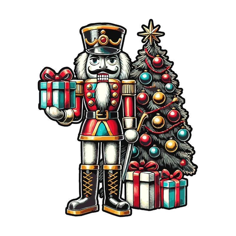 Nussknacker Mit Weihnachtsbaum Und Geschenken
