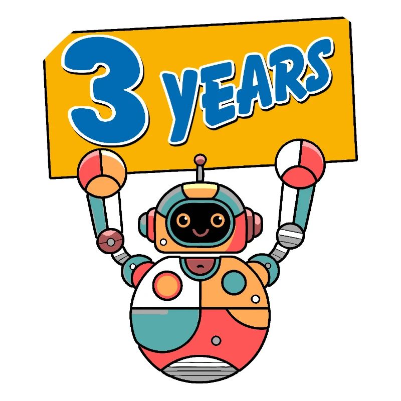 I'm Three 3 Years Third Birthday Robot