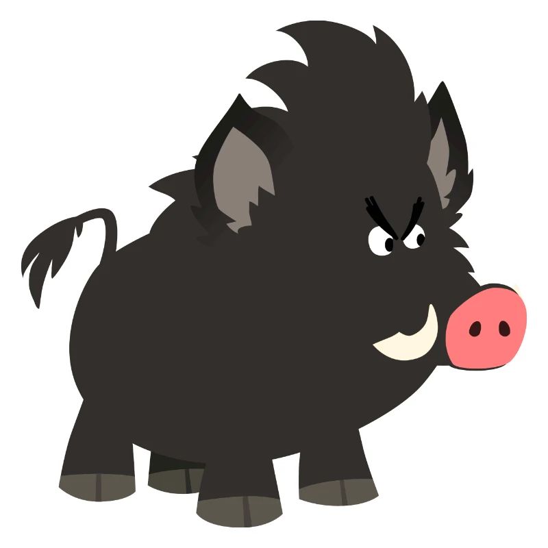 Grumpy Cartoon Wild Boar by Cheerful Madness!!