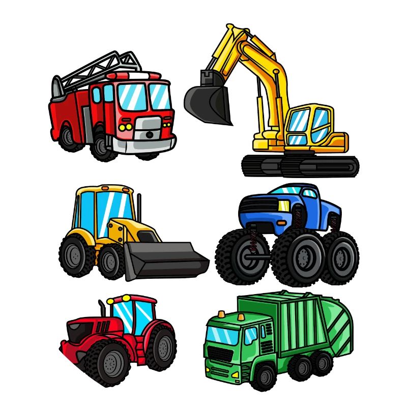 Excavator fire engine tractor vehicles kids gift