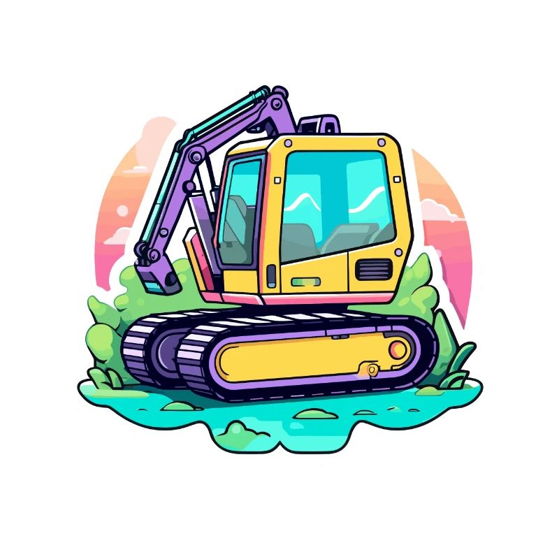 Dessin de chantier de construction d’excavatrice