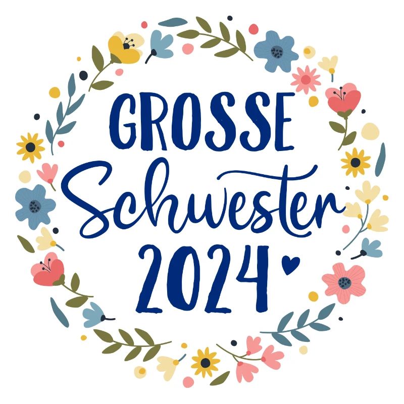 Ich werde große Schwester 2024 Blumenkranz Mädchen