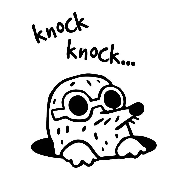 Mole funny glasses knock who's there
