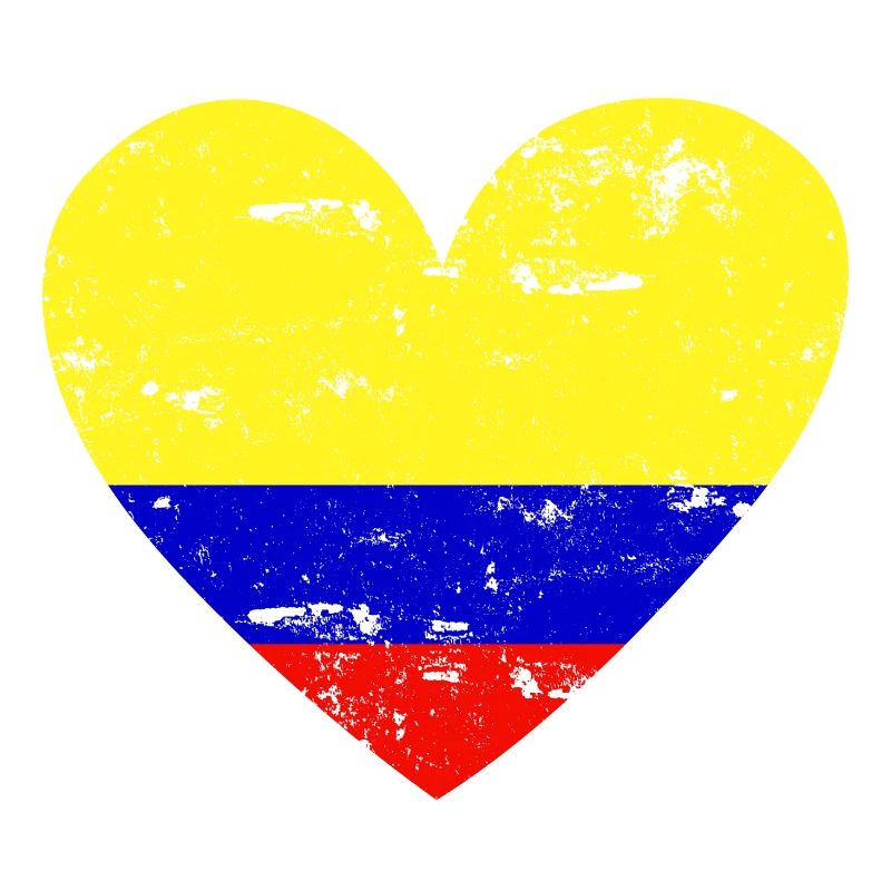 Drapeau Coeur Colombie Drapeau