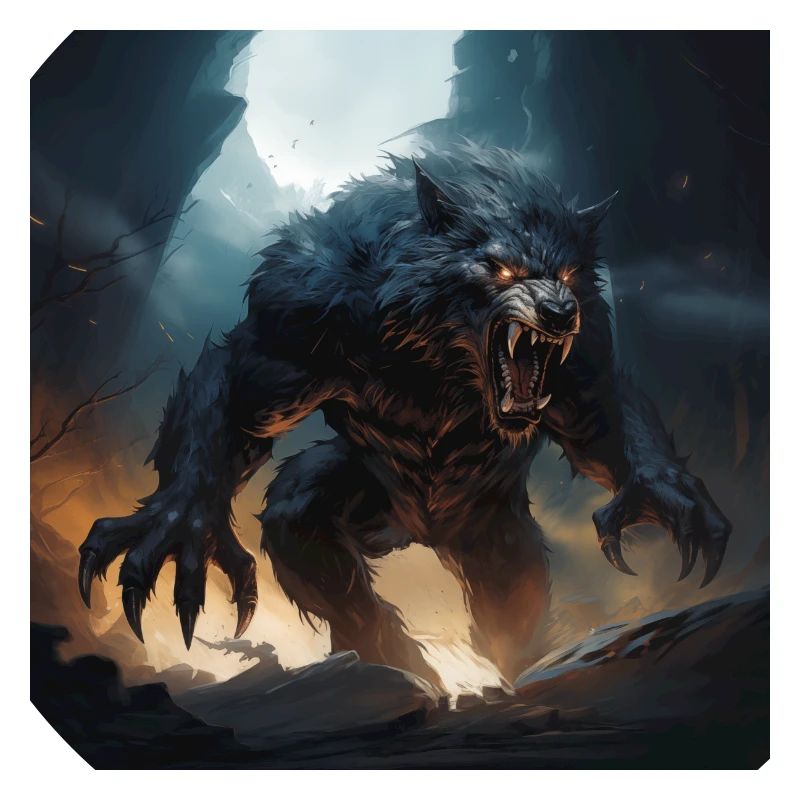 classic Werewolf Monster in a comic style