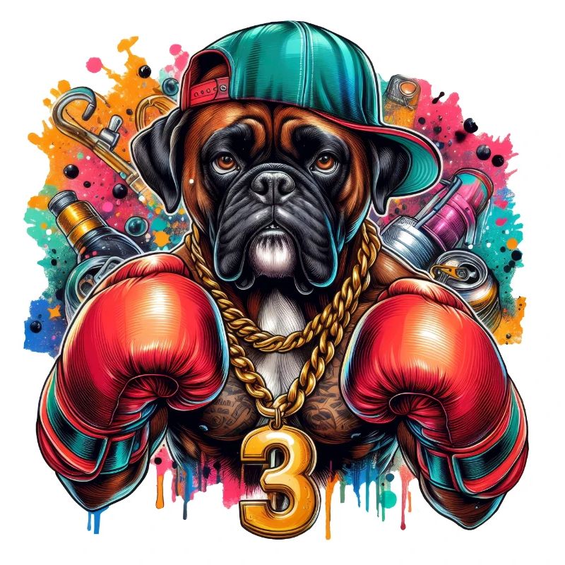Boxer chien Splash Art