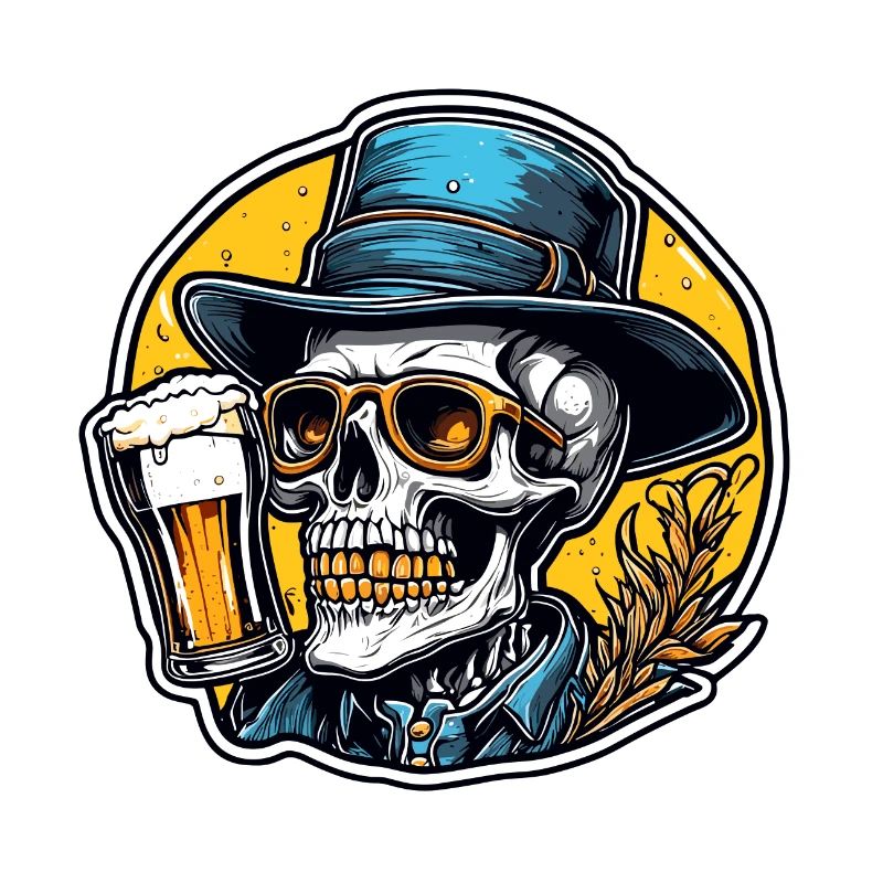Skull / Skull / Skeleton / Gothic / Beer