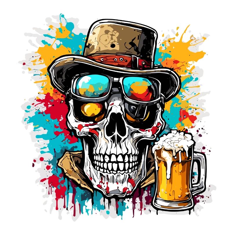 Skull / Skull / Skeleton / Gothic / Beer