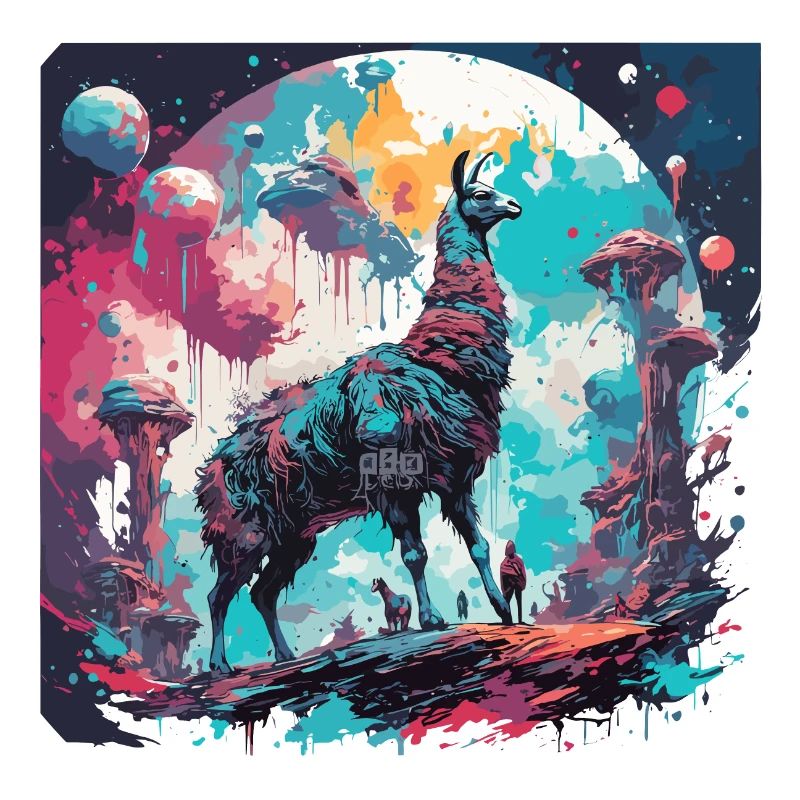 Astronaut / Space / Space / Spaceship / Llama