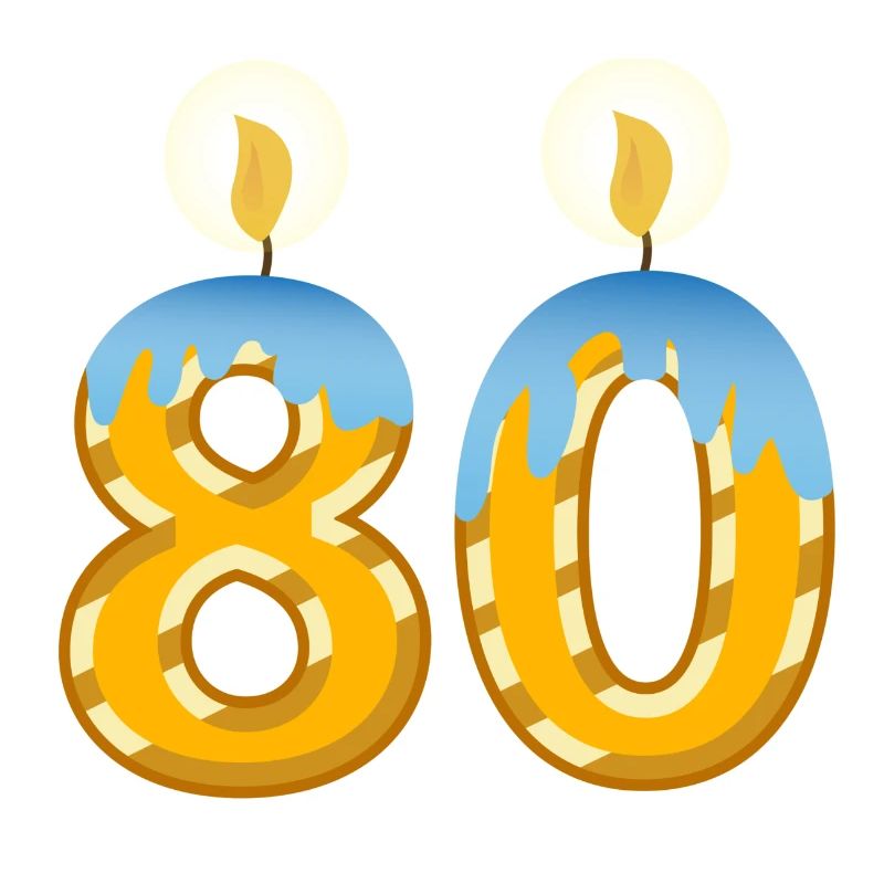 80. Geburtstag Kerzen für die Partei Mann oder Frau