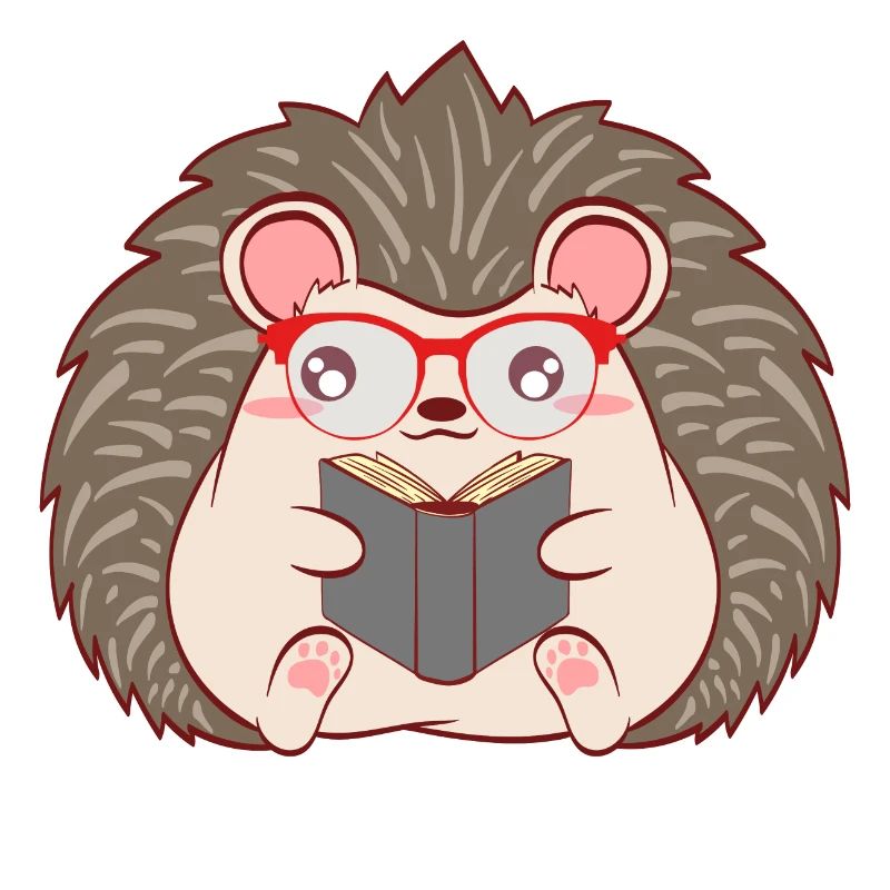 Hedgehog "Reader" Christmas Design For Students