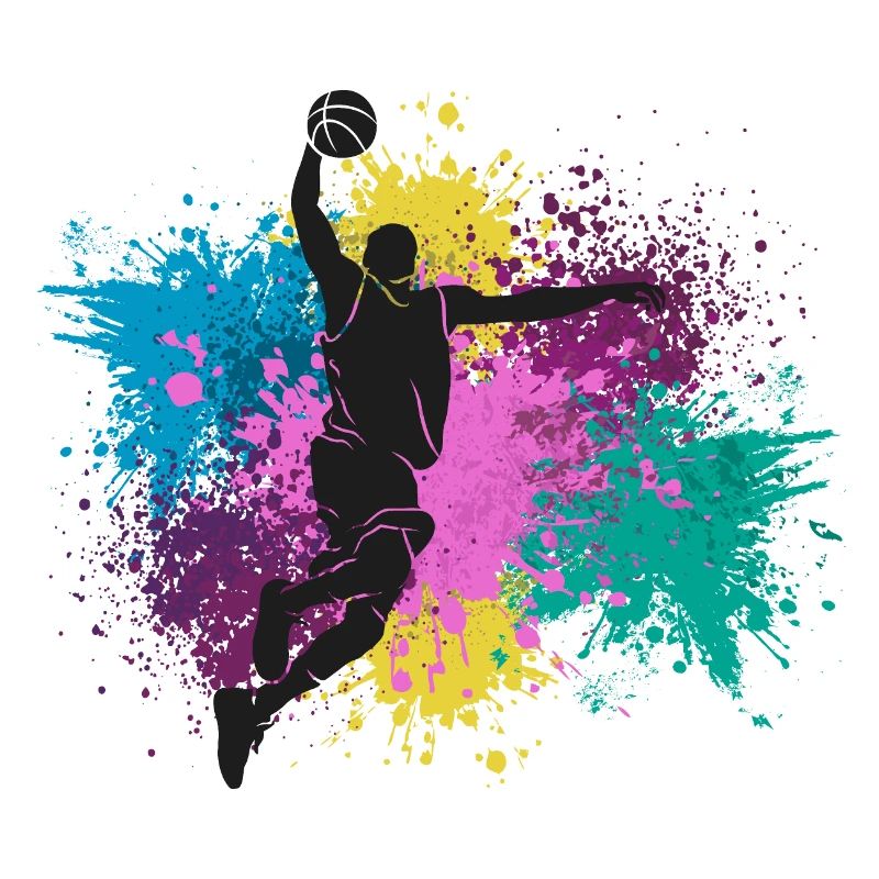 Basket-ball éclaboussures de couleur Grungy