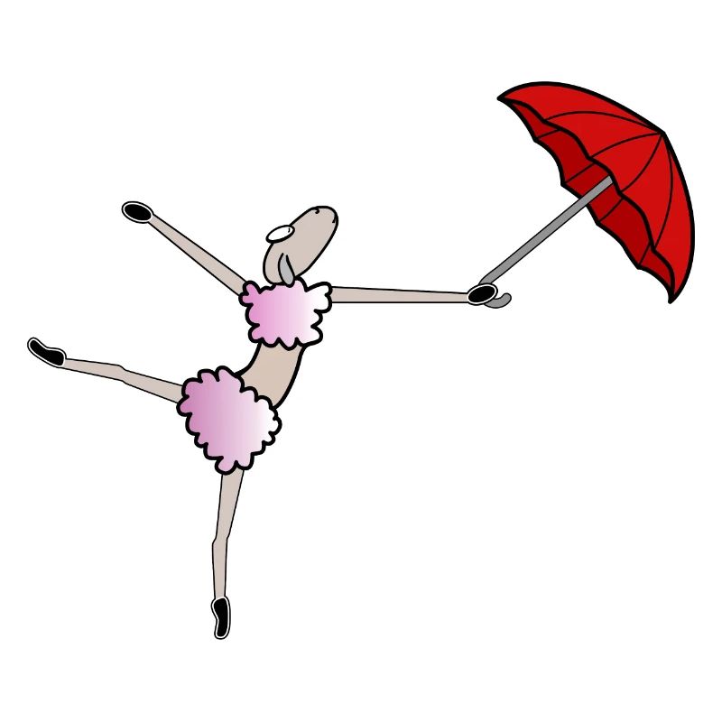 Danseur Comic Sheep avec parapluie