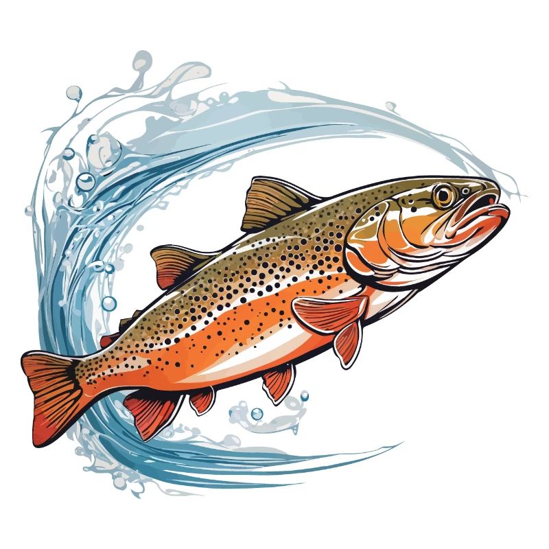 Conception passionnée de poisson pêcheur à la truite