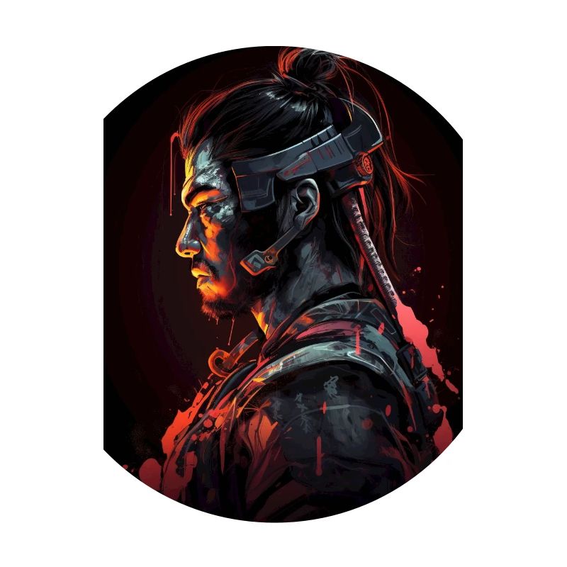 Neon Cyber Samurai Warrior #8