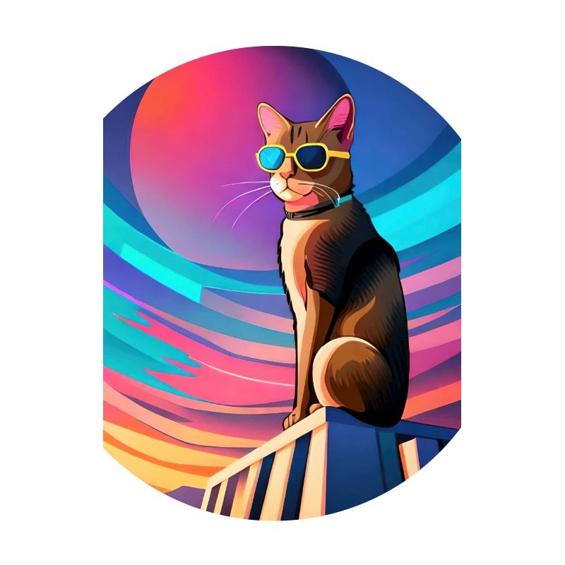 Synthwave Katze