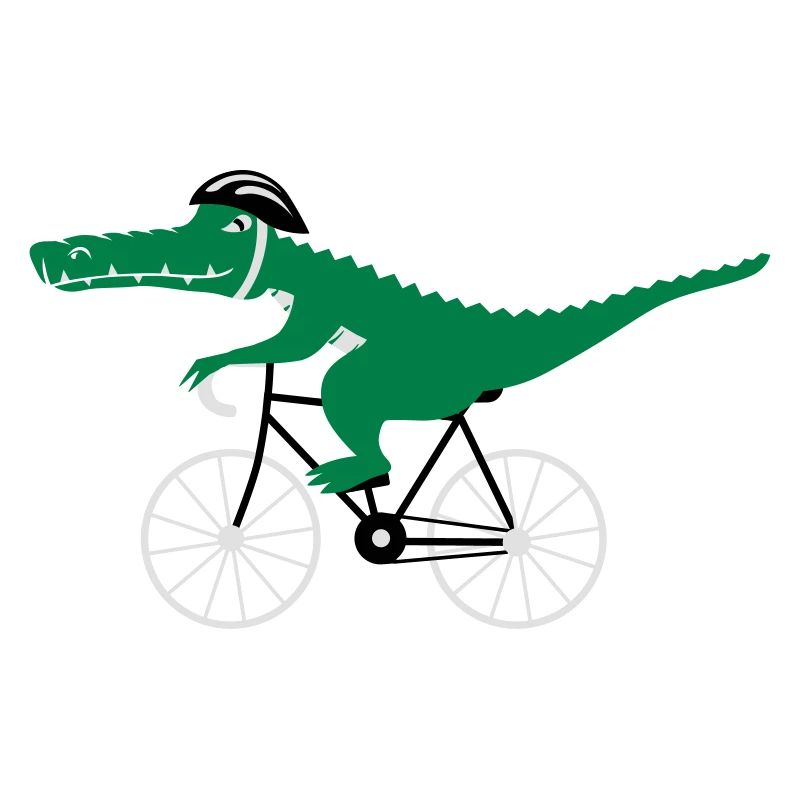 crocodile on bicycle