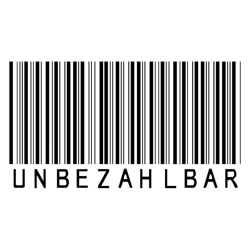 Barcode "Unbezahlbar" schwarz