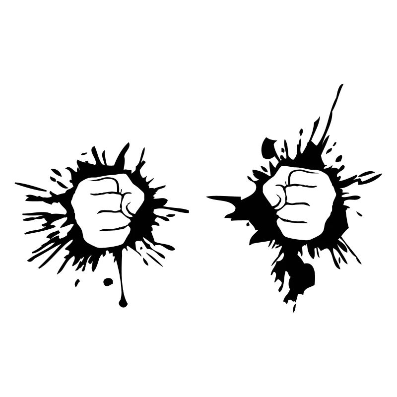 2 mains baisse dab couleur graffiti main poing