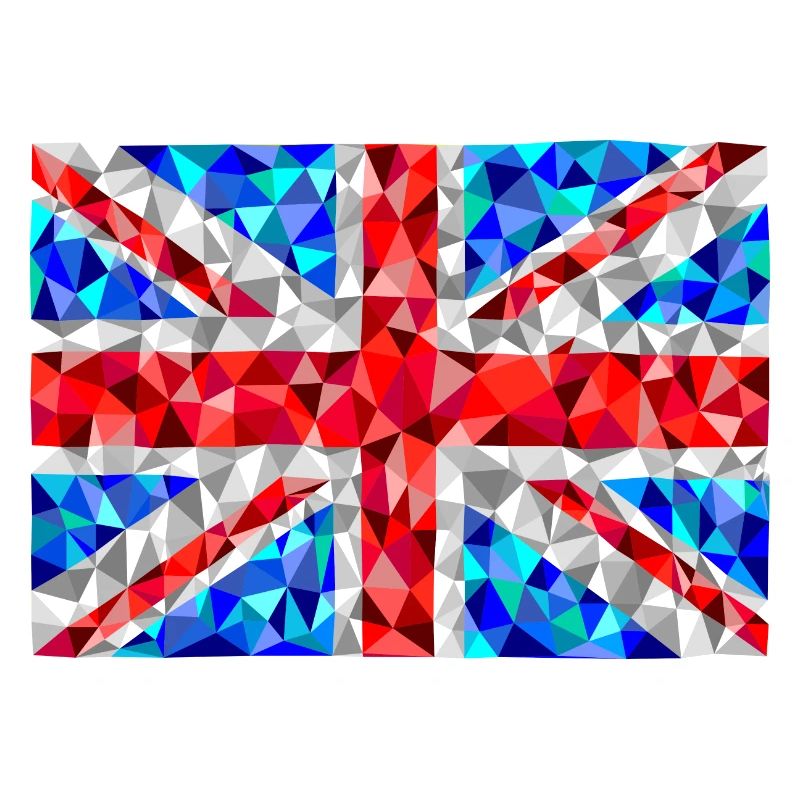 Union Jack in low poly diamond style