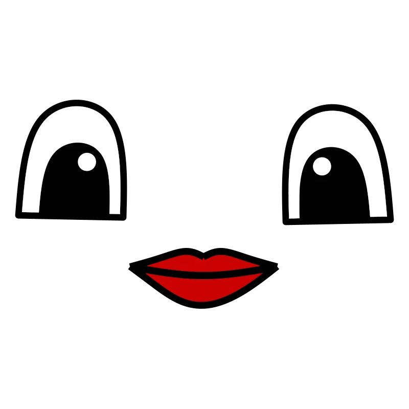Cute face with red lips