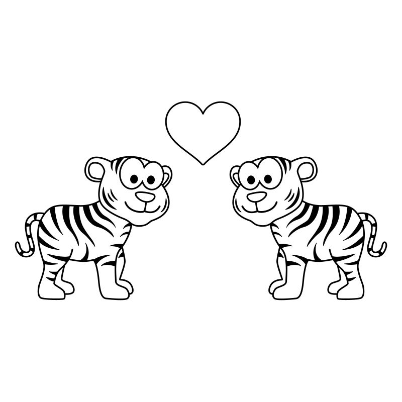 Tiger Comic Paar Liebe