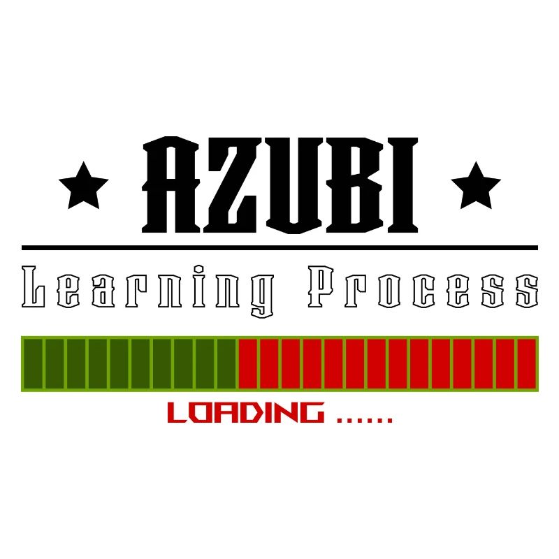 AZUBI learning process loading white tshirt