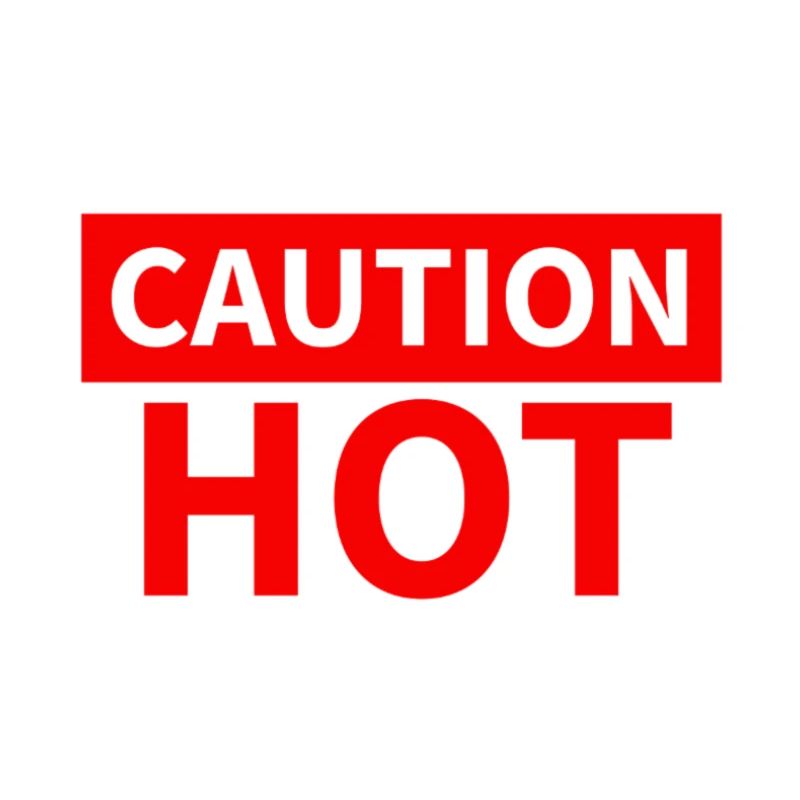 CAUTION HOT red