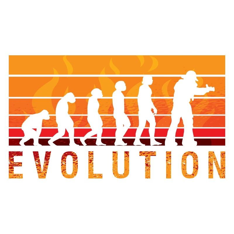 Evolution Firefighter Retro Firefighter Profession