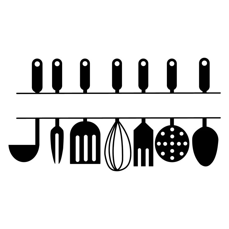 Cutout for own text kitchen utensils