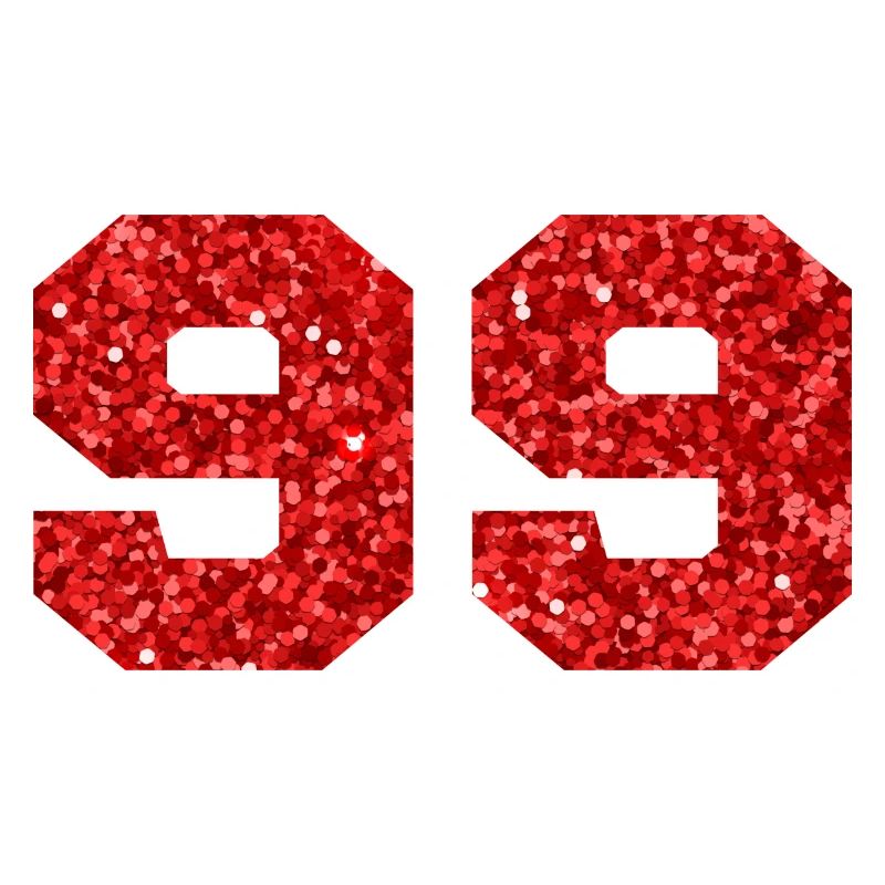 Nummer 99 Roter Glitzer - 99. Geburtstag