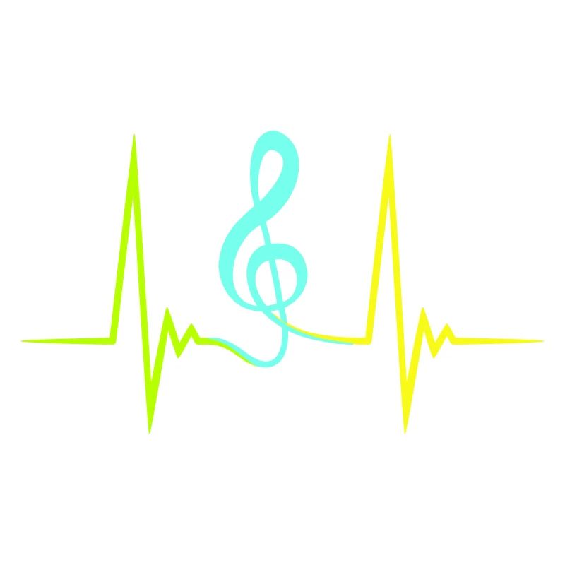 Music clef pulse frequency note heartbeat