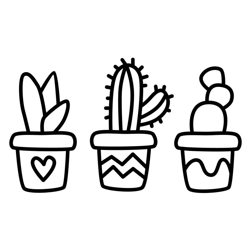 Mignons cactus dans un pot de fleurs