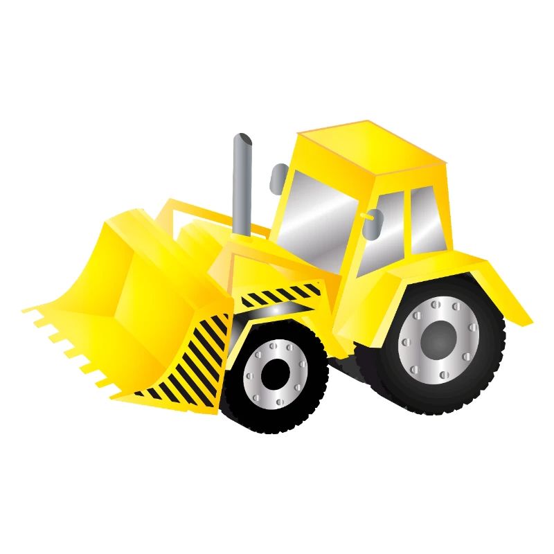 Strahlend gelber Bagger mit Power