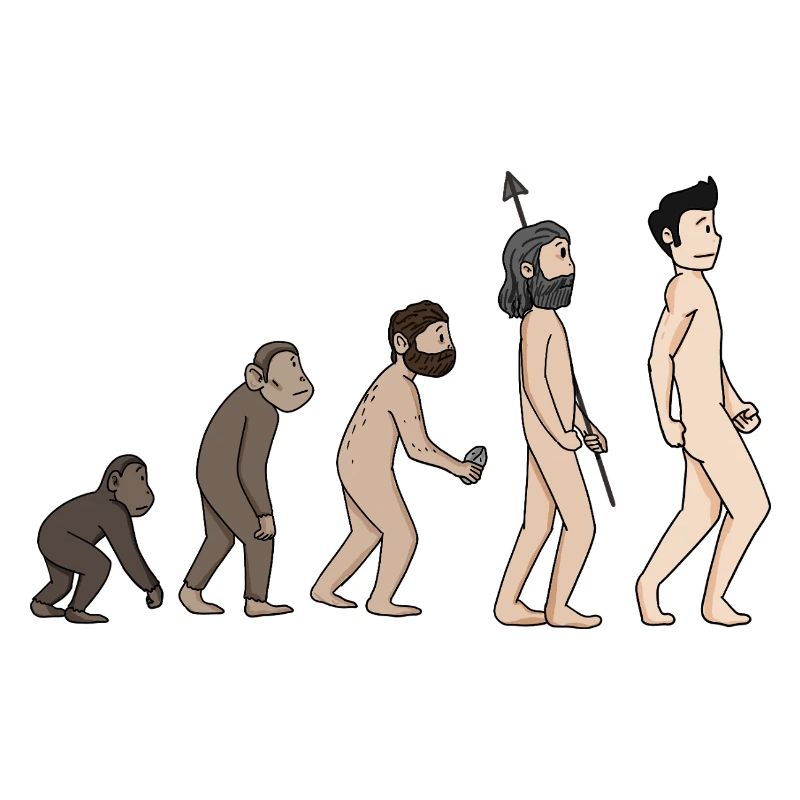 Menschheits Entwicklung - Evolution Illustration