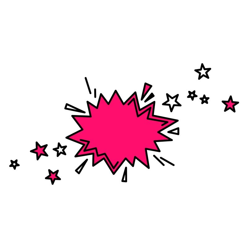 Comic element in black and pink