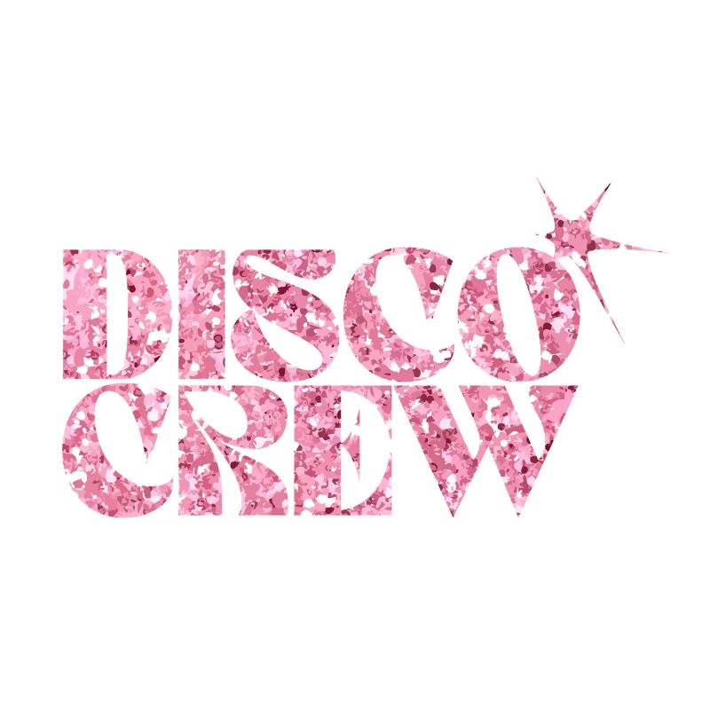 Disco Crew Pink Glitter Logo