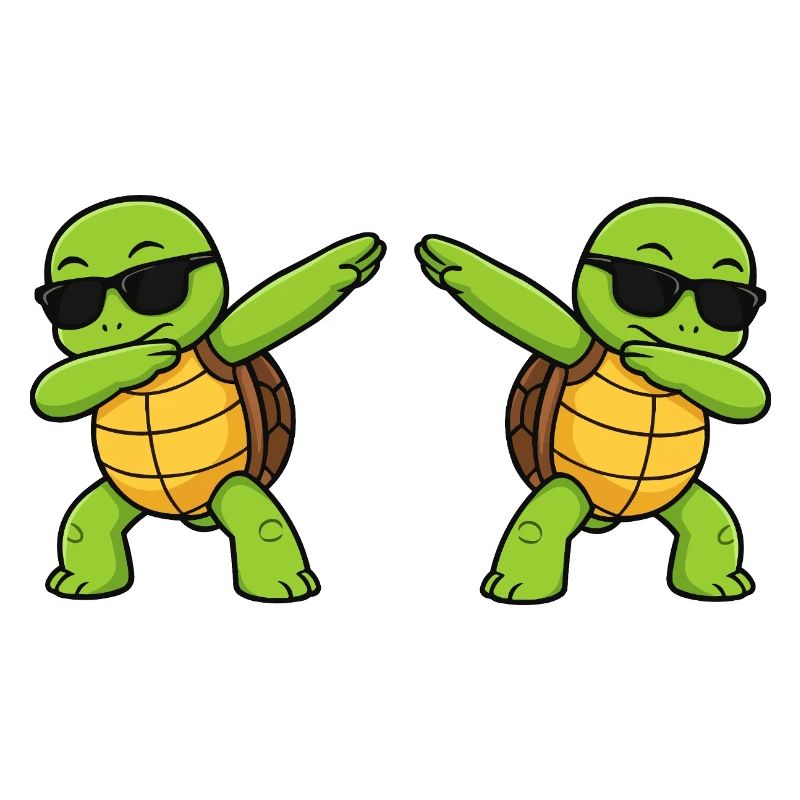 Dab turtle duo with sunglasses