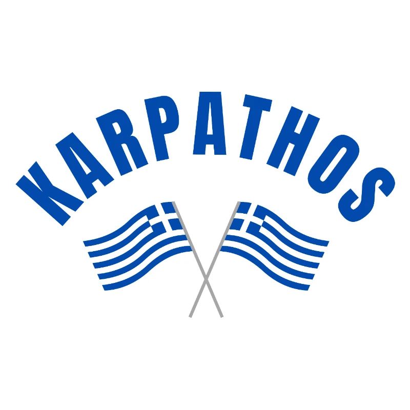 Karpathos avec drapeaux grecs croisés