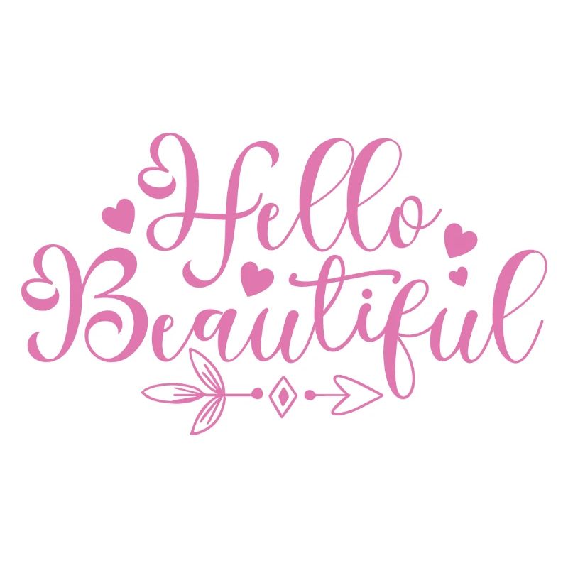 Hello Beautiful Script Hearts