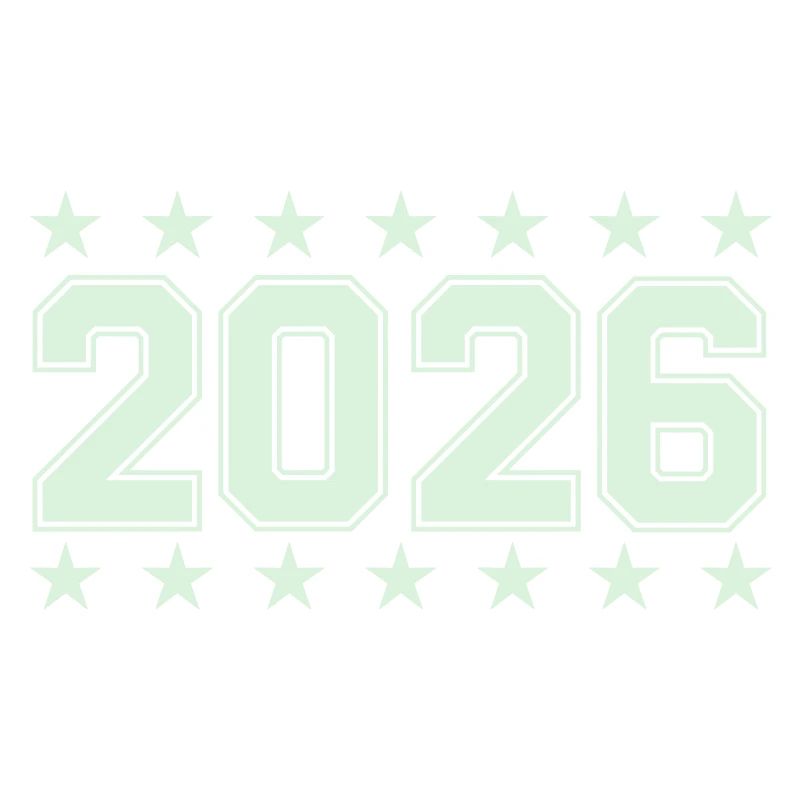 2026 Retro Block Font with Stars