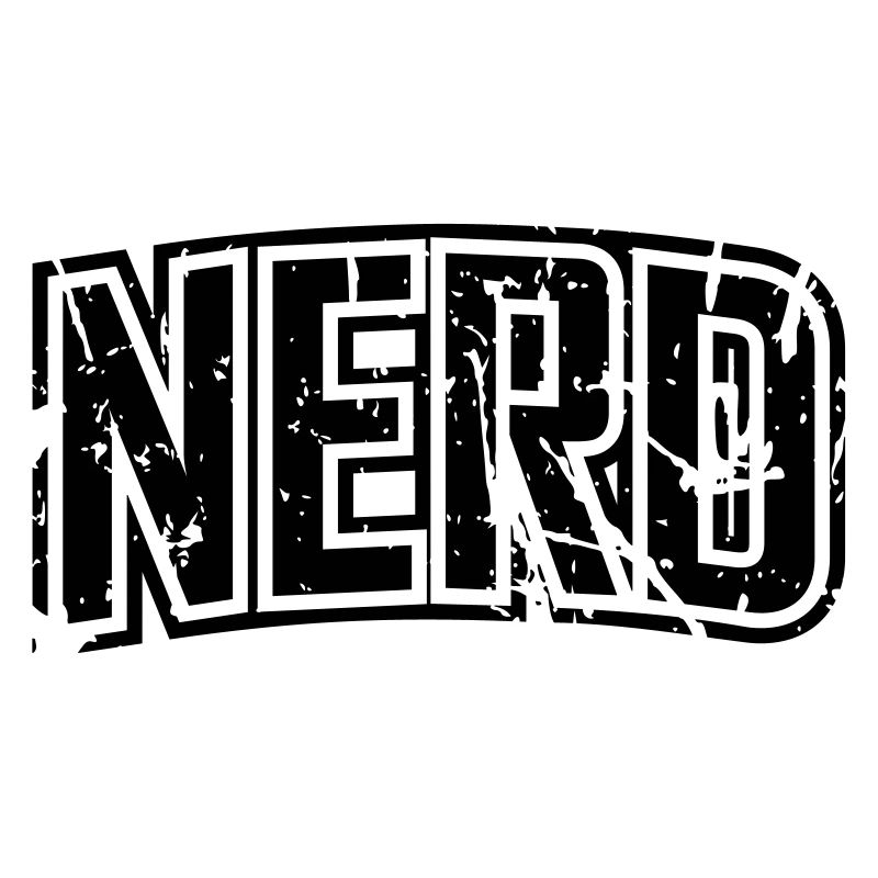 Nerd vintage distressed lettering