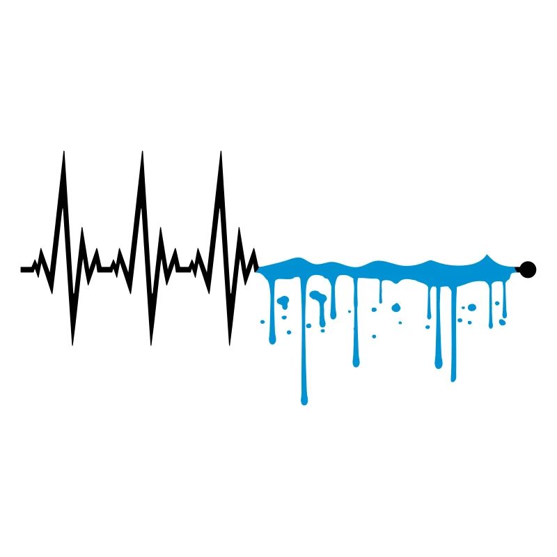 drops of wet graffiti spray waves line frequency
